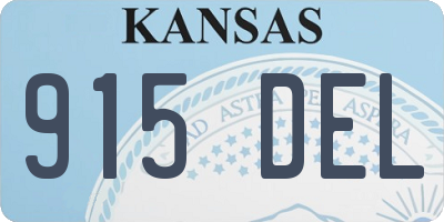 KS license plate 915DEL