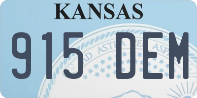KS license plate 915DEM