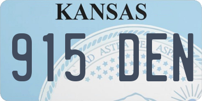 KS license plate 915DEN