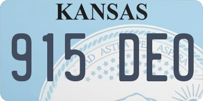 KS license plate 915DEO