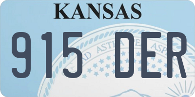 KS license plate 915DER