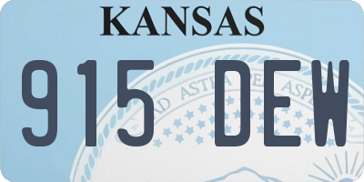 KS license plate 915DEW