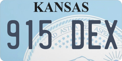 KS license plate 915DEX