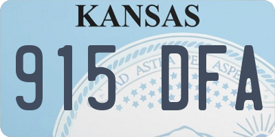 KS license plate 915DFA