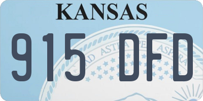 KS license plate 915DFD