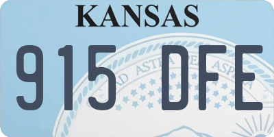 KS license plate 915DFE
