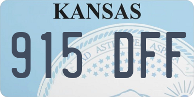 KS license plate 915DFF