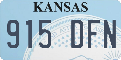 KS license plate 915DFN