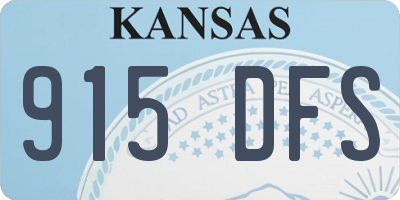 KS license plate 915DFS