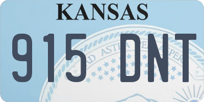 KS license plate 915DNT