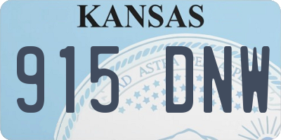 KS license plate 915DNW