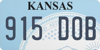 KS license plate 915DOB