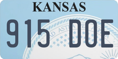 KS license plate 915DOE
