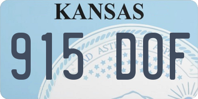 KS license plate 915DOF