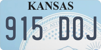 KS license plate 915DOJ