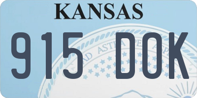 KS license plate 915DOK