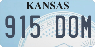 KS license plate 915DOM