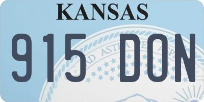 KS license plate 915DON