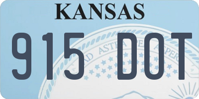 KS license plate 915DOT