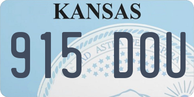KS license plate 915DOU
