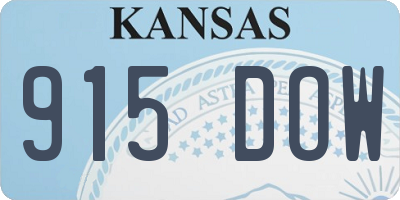 KS license plate 915DOW