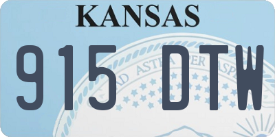 KS license plate 915DTW