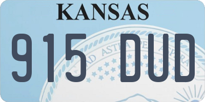 KS license plate 915DUD