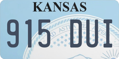 KS license plate 915DUI