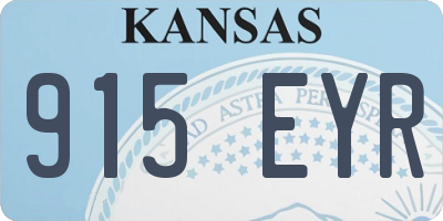 KS license plate 915EYR