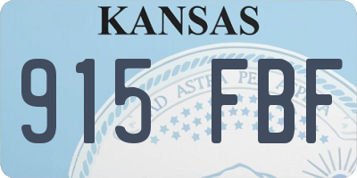 KS license plate 915FBF