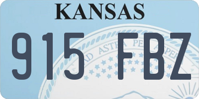 KS license plate 915FBZ