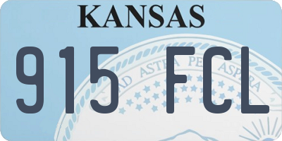 KS license plate 915FCL