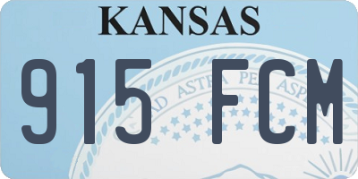 KS license plate 915FCM