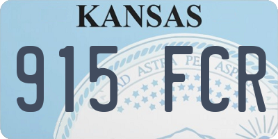 KS license plate 915FCR