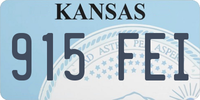 KS license plate 915FEI
