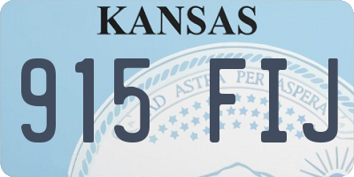 KS license plate 915FIJ