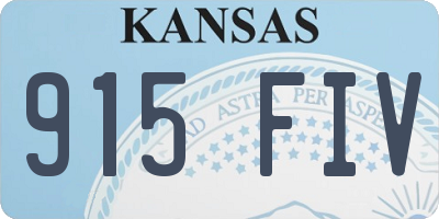KS license plate 915FIV