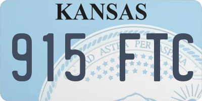 KS license plate 915FTC