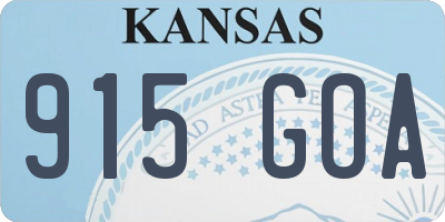 KS license plate 915GOA