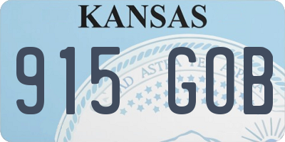 KS license plate 915GOB