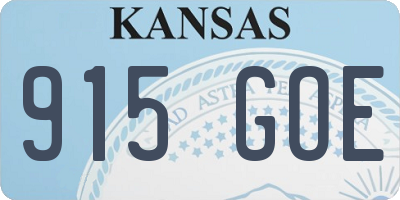 KS license plate 915GOE