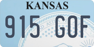 KS license plate 915GOF