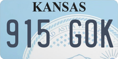 KS license plate 915GOK
