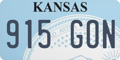 KS license plate 915GON