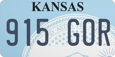 KS license plate 915GOR