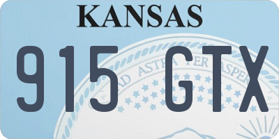 KS license plate 915GTX