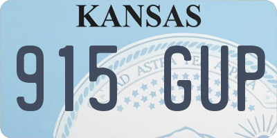 KS license plate 915GUP