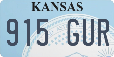 KS license plate 915GUR