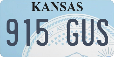 KS license plate 915GUS