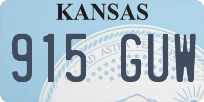 KS license plate 915GUW